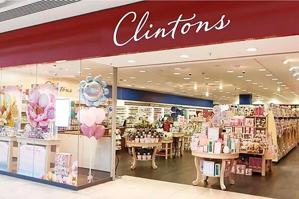 Clintons store entrance with the new brand identity