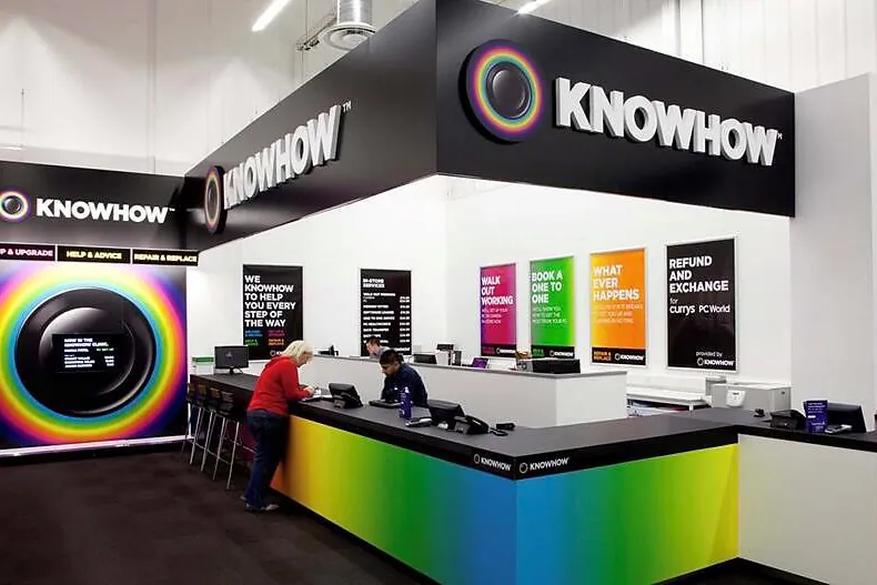 KNOWHOW service counter inside a Currys PC World store